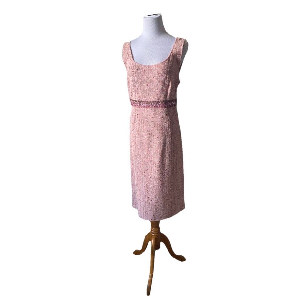 St. John Couture Embellished Knit Pink Blush Multi Jacket & Dress Suit- Size 12 - Picture 4 of 16
